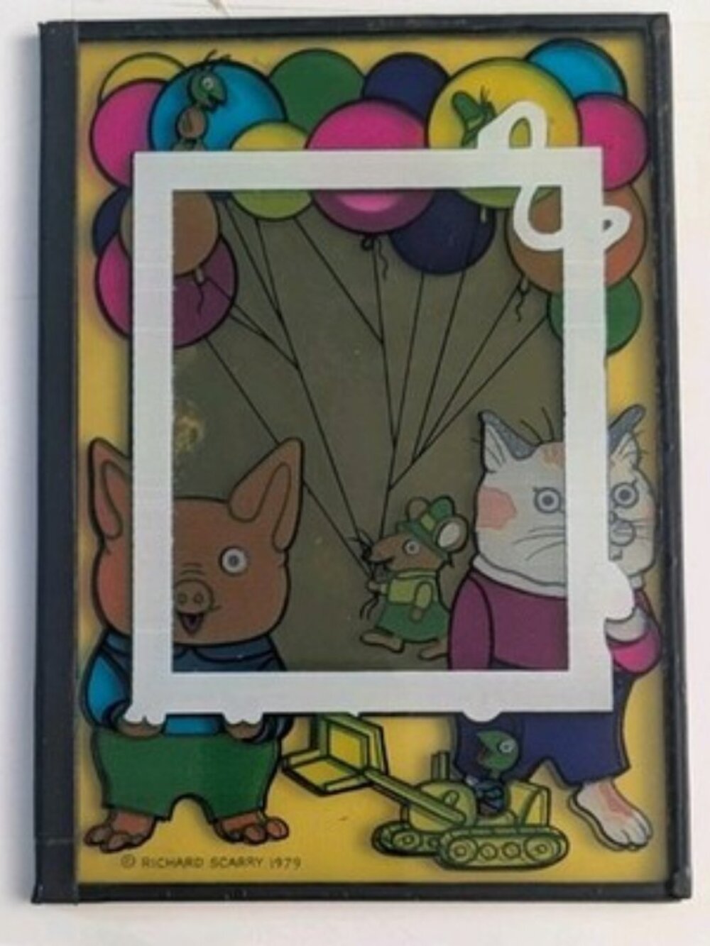 Vintage 1979 Richard Scarry Magnetic Photo Frame Busytown Huckle Cat Lowly Worm